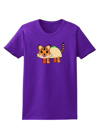 Cute Taco Tiger Womens Dark T-Shirt-TooLoud-Purple-X-Small-Davson Sales