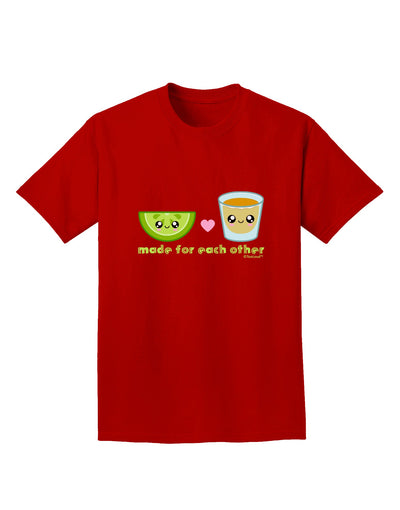 Cute Tequila Shot and Lime - Made For Each Other Adult Dark T-Shirt by TooLoud-Mens T-Shirt-TooLoud-Red-Small-Davson Sales