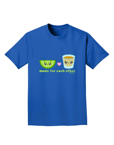 Cute Tequila Shot and Lime - Made For Each Other Adult Dark T-Shirt by TooLoud-Mens T-Shirt-TooLoud-Royal-Blue-Small-Davson Sales