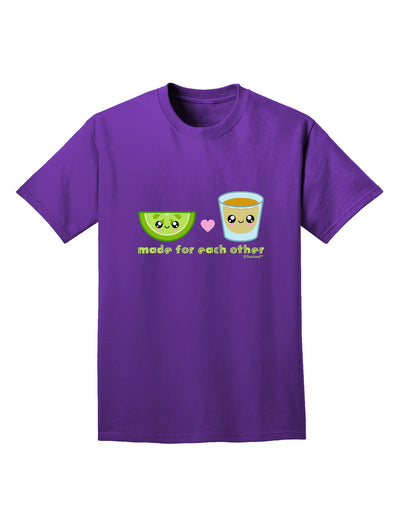 Cute Tequila Shot and Lime - Made For Each Other Adult Dark T-Shirt by TooLoud-Mens T-Shirt-TooLoud-Purple-Small-Davson Sales