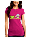 Cute Tequila Shot and Lime - Made For Each Other Juniors Crew Dark T-Shirt by TooLoud-T-Shirts Juniors Tops-TooLoud-Hot-Pink-Juniors Fitted Small-Davson Sales