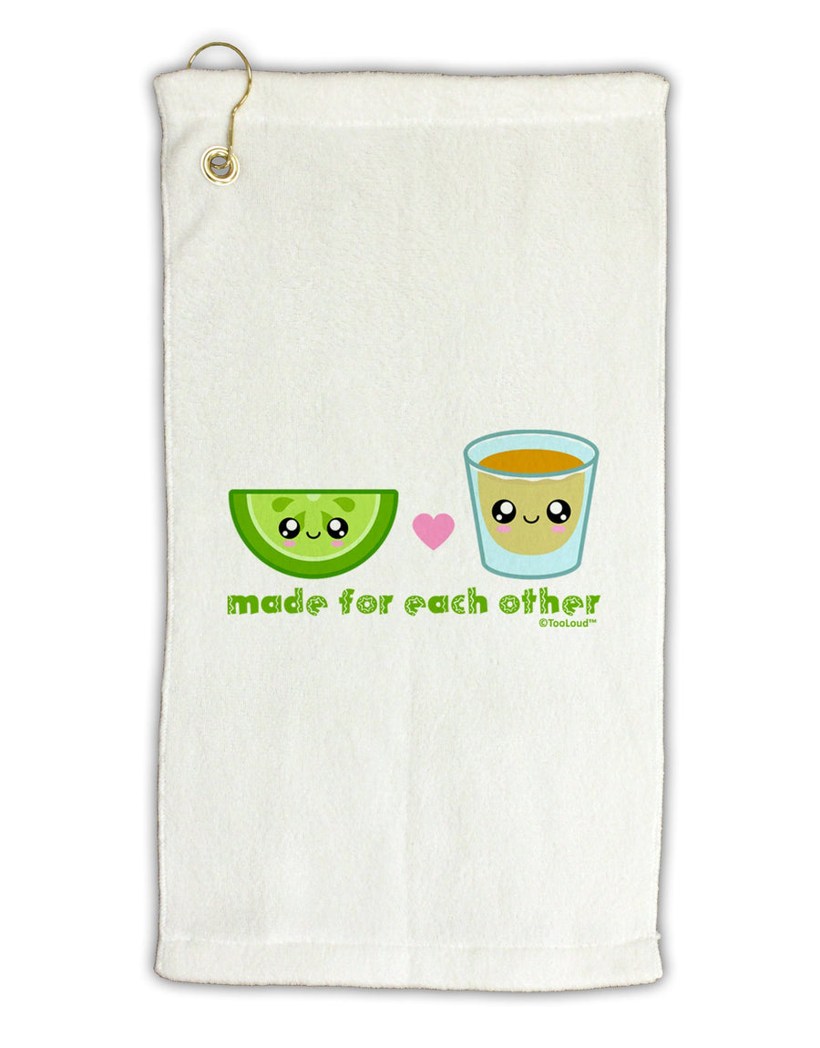 Cute Tequila Shot and Lime - Made For Each Other Micro Terry Gromet Golf Towel 16 x 25 inch by TooLoud-Golf Towel-TooLoud-White-Davson Sales