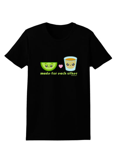 Cute Tequila Shot and Lime - Made For Each Other Womens Dark T-Shirt by TooLoud-Womens T-Shirt-TooLoud-Black-X-Small-Davson Sales