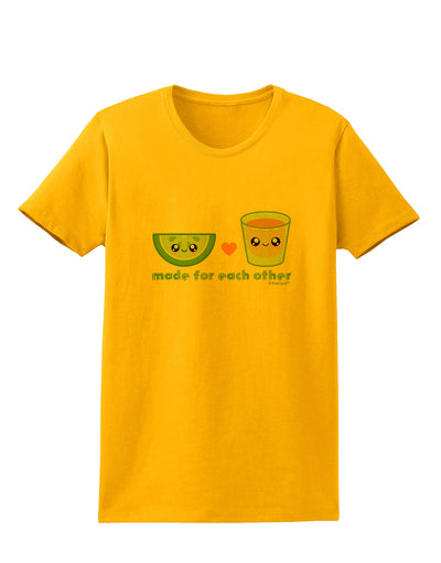 Cute Tequila Shot and Lime - Made For Each Other Womens T-Shirt by TooLoud-Womens T-Shirt-TooLoud-Gold-X-Small-Davson Sales