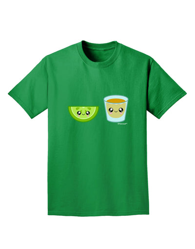 Cute Tequila Shot and Lime Wedge Adult Dark T-Shirt by TooLoud-Mens T-Shirt-TooLoud-Kelly-Green-Small-Davson Sales