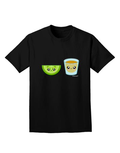 Cute Tequila Shot and Lime Wedge Adult Dark T-Shirt by TooLoud-Mens T-Shirt-TooLoud-Black-Small-Davson Sales