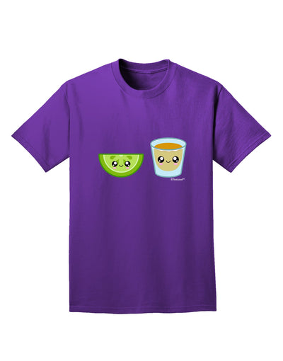 Cute Tequila Shot and Lime Wedge Adult Dark T-Shirt by TooLoud-Mens T-Shirt-TooLoud-Purple-Small-Davson Sales