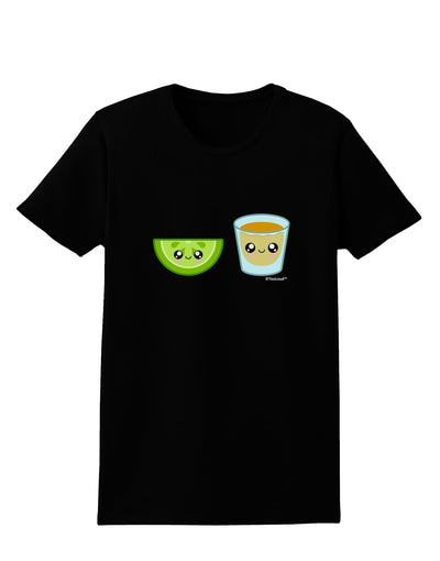 Cute Tequila Shot and Lime Wedge Womens Dark T-Shirt by TooLoud-Womens T-Shirt-TooLoud-Black-X-Small-Davson Sales