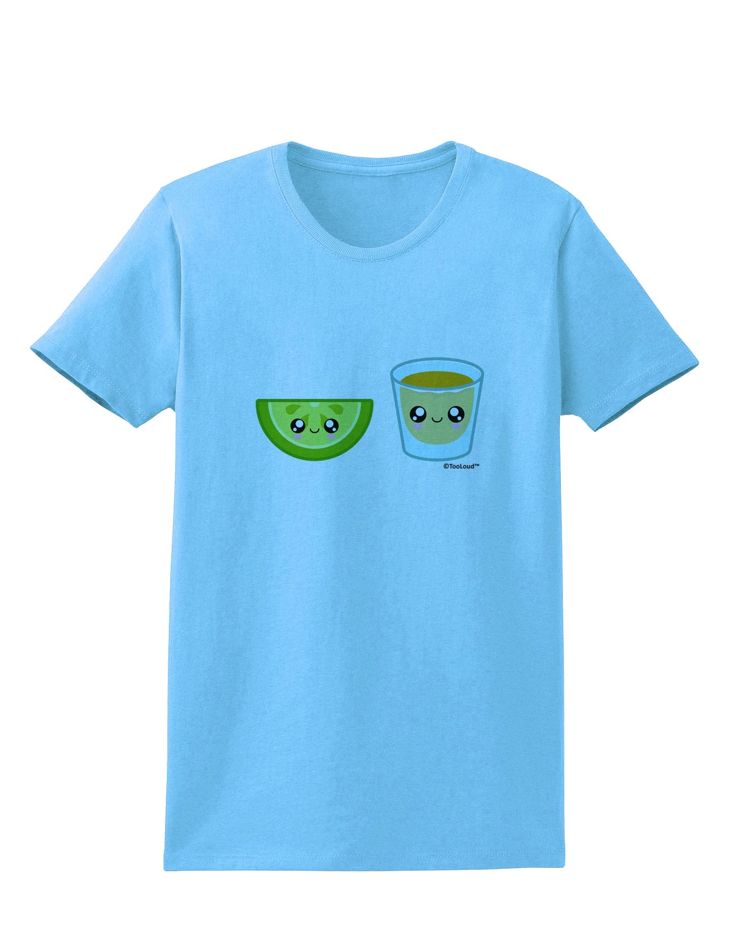 Cute Tequila Shot and Lime Wedge Womens T-Shirt by TooLoud-Womens T-Shirt-TooLoud-Aquatic-Blue-X-Small-Davson Sales