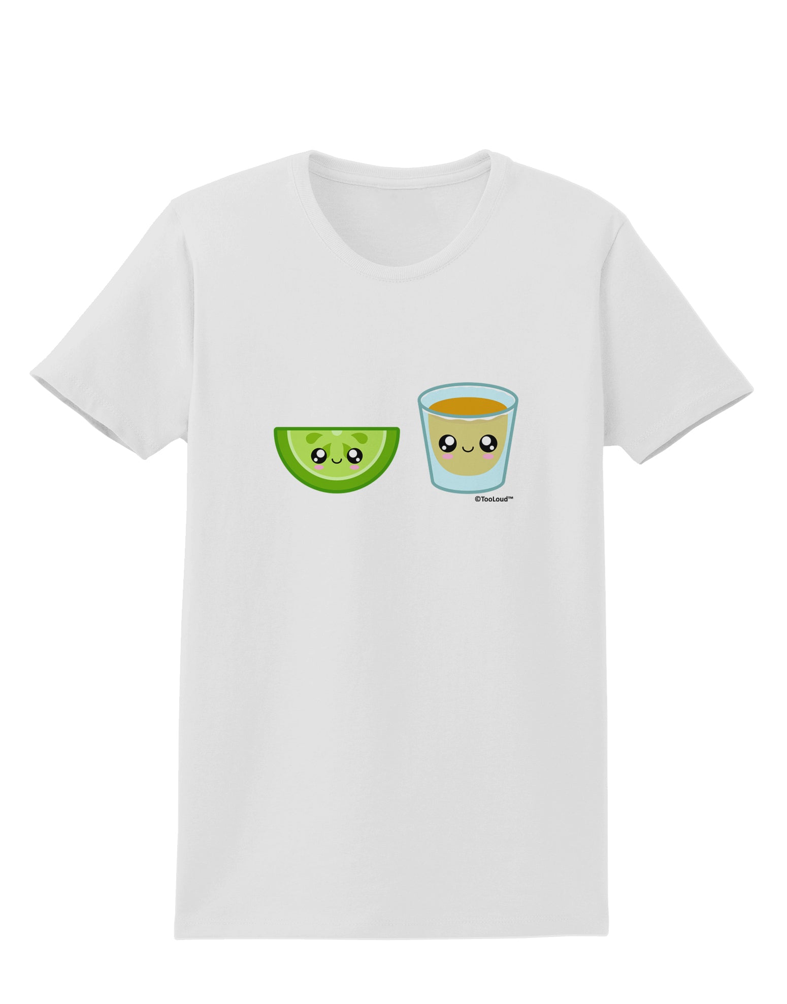 Cute Tequila Shot and Lime Wedge Womens T-Shirt by TooLoud-Womens T-Shirt-TooLoud-White-X-Small-Davson Sales