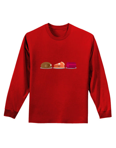 Cute Thanksgiving Food Adult Long Sleeve Dark T-Shirt-TooLoud-Red-Small-Davson Sales