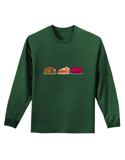 Cute Thanksgiving Food Adult Long Sleeve Dark T-Shirt-TooLoud-Dark-Green-Small-Davson Sales