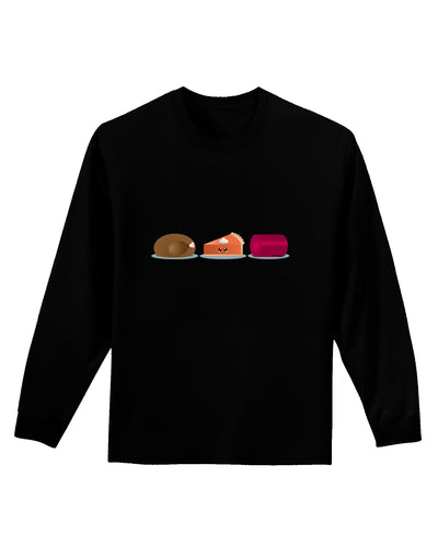 Cute Thanksgiving Food Adult Long Sleeve Dark T-Shirt-TooLoud-Black-Small-Davson Sales