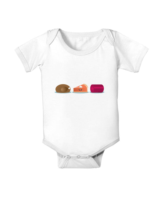 Cute Thanksgiving Food Baby Romper Bodysuit-Baby Romper-TooLoud-White-06-Months-Davson Sales