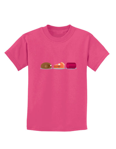 Cute Thanksgiving Food Childrens Dark T-Shirt-Childrens T-Shirt-TooLoud-Sangria-X-Small-Davson Sales