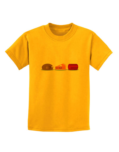 Cute Thanksgiving Food Childrens T-Shirt-Childrens T-Shirt-TooLoud-Gold-X-Small-Davson Sales