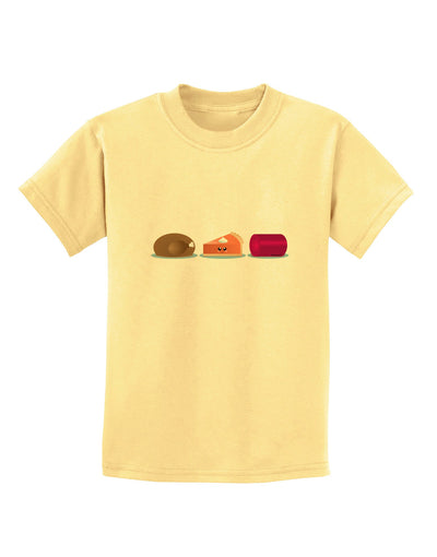 Cute Thanksgiving Food Childrens T-Shirt-Childrens T-Shirt-TooLoud-Daffodil-Yellow-X-Small-Davson Sales