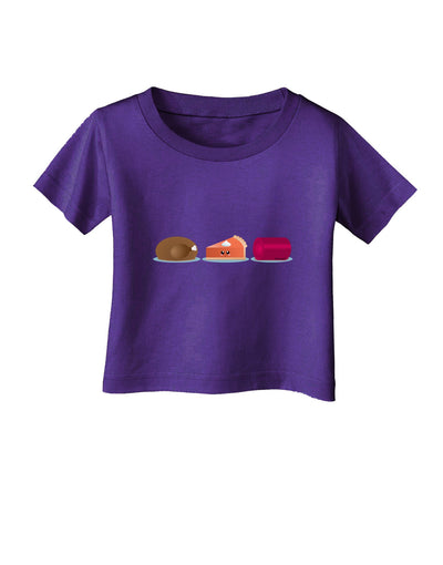 Cute Thanksgiving Food Infant T-Shirt Dark-Infant T-Shirt-TooLoud-Purple-06-Months-Davson Sales