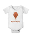 Cute Turkey Leg - Happy Thanksgiving Baby Romper Bodysuit-Baby Romper-TooLoud-White-06-Months-Davson Sales