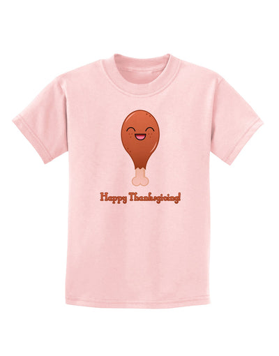 Cute Turkey Leg - Happy Thanksgiving Childrens T-Shirt-Childrens T-Shirt-TooLoud-PalePink-X-Small-Davson Sales