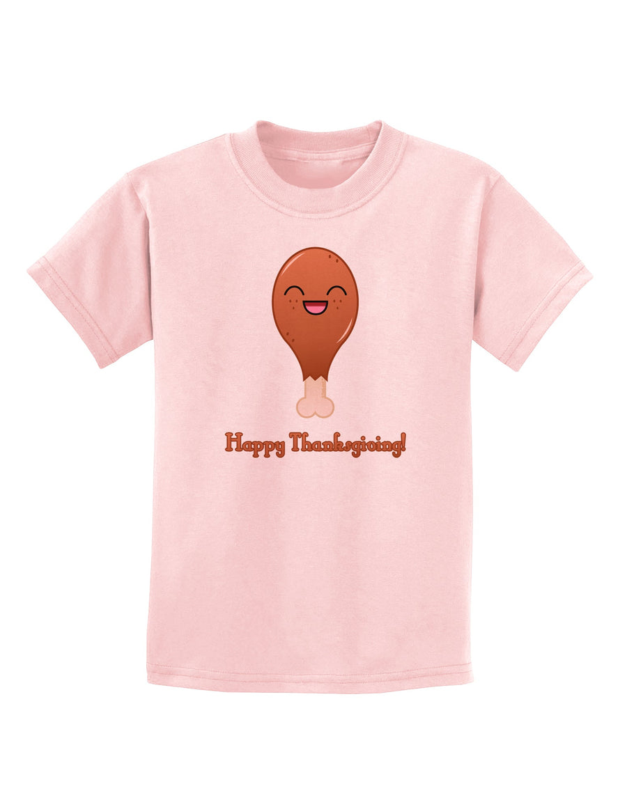 Cute Turkey Leg - Happy Thanksgiving Childrens T-Shirt-Childrens T-Shirt-TooLoud-White-X-Small-Davson Sales