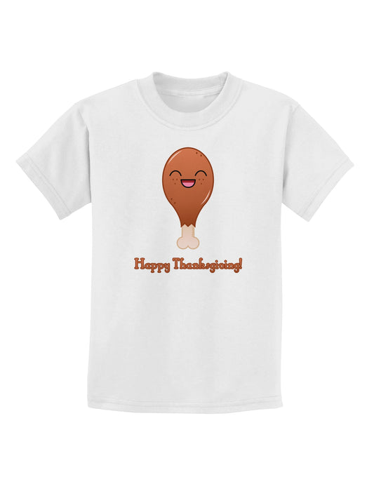 Cute Turkey Leg - Happy Thanksgiving Childrens T-Shirt-Childrens T-Shirt-TooLoud-White-X-Small-Davson Sales