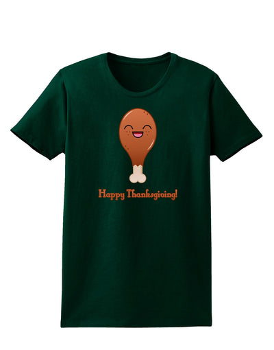 Cute Turkey Leg - Happy Thanksgiving Womens Dark T-Shirt-Womens T-Shirt-TooLoud-Forest-Green-Small-Davson Sales