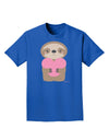 Cute Valentine Sloth Holding Heart Adult Dark T-Shirt by TooLoud-Mens T-Shirt-TooLoud-Royal-Blue-Small-Davson Sales