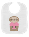 Cute Valentine Sloth Holding Heart Baby Bib by TooLoud