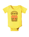 Cute Valentine Sloth Holding Heart Baby Romper Bodysuit by TooLoud-Baby Romper-TooLoud-Yellow-06-Months-Davson Sales