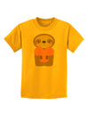 Cute Valentine Sloth Holding Heart Childrens T-Shirt by TooLoud-Childrens T-Shirt-TooLoud-Gold-X-Small-Davson Sales
