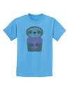 Cute Valentine Sloth Holding Heart Childrens T-Shirt by TooLoud-Childrens T-Shirt-TooLoud-Aquatic-Blue-X-Small-Davson Sales