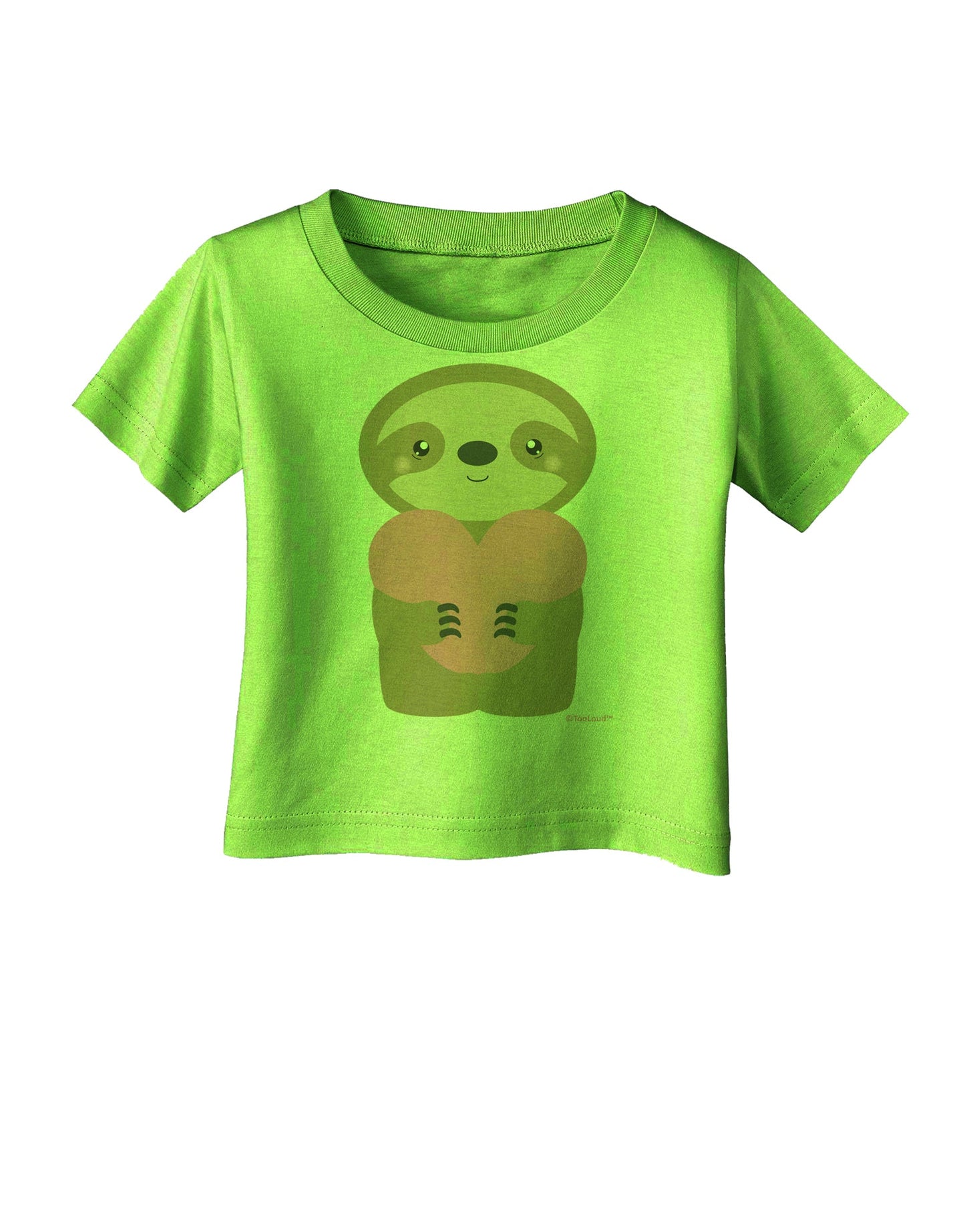 Cute Valentine Sloth Holding Heart Infant T-Shirt by TooLoud-Infant T-Shirt-TooLoud-Lime-Green-06-Months-Davson Sales