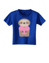 Cute Valentine Sloth Holding Heart Toddler T-Shirt Dark by TooLoud-Toddler T-Shirt-TooLoud-Red-2T-Davson Sales