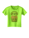 Cute Valentine Sloth Holding Heart Toddler T-Shirt by TooLoud-Toddler T-Shirt-TooLoud-Lime-Green-2T-Davson Sales