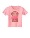 Cute Valentine Sloth Holding Heart Toddler T-Shirt by TooLoud-Toddler T-Shirt-TooLoud-Candy-Pink-2T-Davson Sales