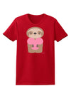 Cute Valentine Sloth Holding Heart Womens Dark T-Shirt by TooLoud-Womens T-Shirt-TooLoud-Red-X-Small-Davson Sales