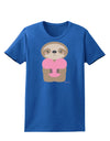 Cute Valentine Sloth Holding Heart Womens Dark T-Shirt by TooLoud-Womens T-Shirt-TooLoud-Royal-Blue-X-Small-Davson Sales