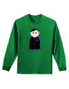 Cute Vampire Boy Halloween Adult Long Sleeve Dark T-Shirt-TooLoud-Kelly-Green-Small-Davson Sales