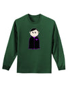 Cute Vampire Boy Halloween Adult Long Sleeve Dark T-Shirt-TooLoud-Dark-Green-Small-Davson Sales