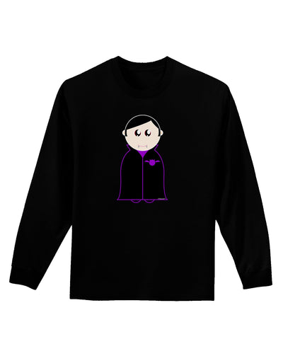 Cute Vampire Boy Halloween Adult Long Sleeve Dark T-Shirt-TooLoud-Black-Small-Davson Sales