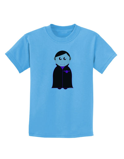 Cute Vampire Boy Halloween Childrens T-Shirt-Childrens T-Shirt-TooLoud-Aquatic-Blue-X-Small-Davson Sales