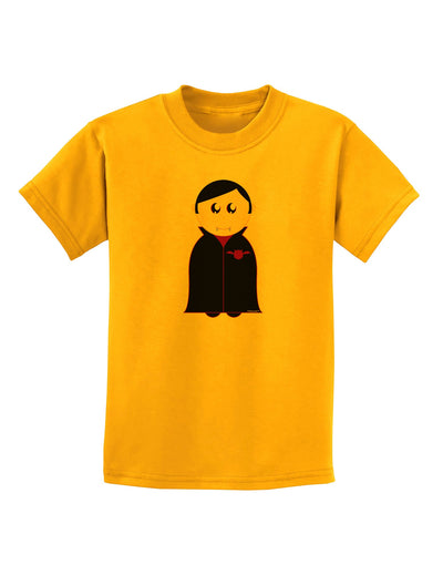 Cute Vampire Boy Halloween Childrens T-Shirt-Childrens T-Shirt-TooLoud-Gold-X-Small-Davson Sales