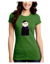 Cute Vampire Boy Halloween Juniors Crew Dark T-Shirt-T-Shirts Juniors Tops-TooLoud-Kiwi-Green-Juniors Fitted Small-Davson Sales