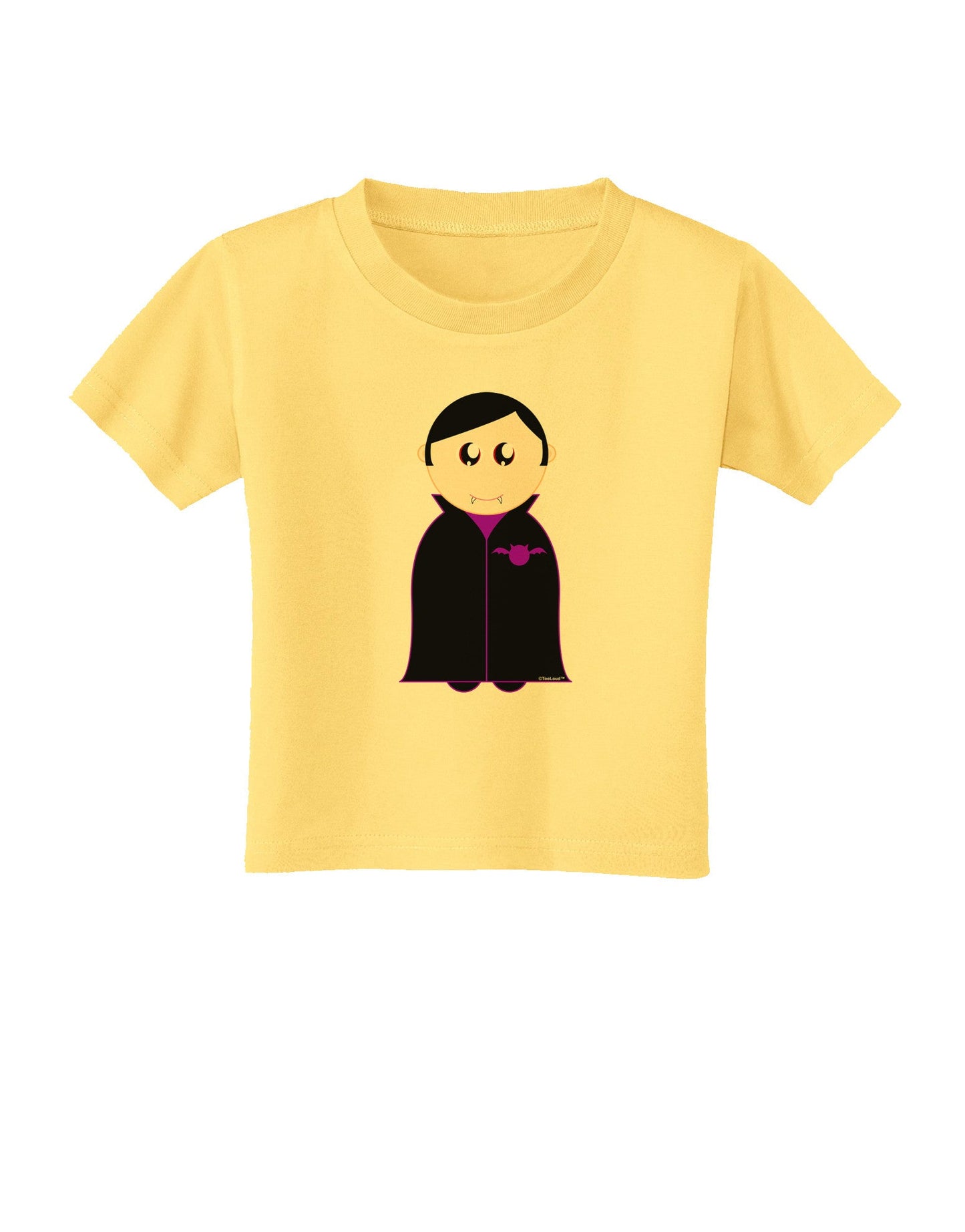 Cute Vampire Boy Halloween Toddler T-Shirt-Toddler T-Shirt-TooLoud-Daffodil-Yellow-2T-Davson Sales