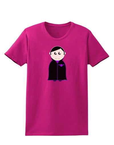 Cute Vampire Boy Halloween Womens Dark T-Shirt-TooLoud-Hot-Pink-Small-Davson Sales