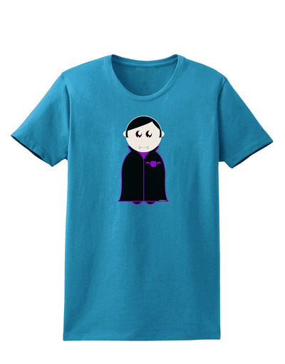 Cute Vampire Boy Halloween Womens Dark T-Shirt-TooLoud-Turquoise-X-Small-Davson Sales