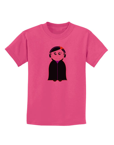 Cute Vampire Girl Halloween Childrens T-Shirt-Childrens T-Shirt-TooLoud-Sangria-X-Small-Davson Sales