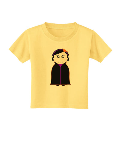 Cute Vampire Girl Halloween Toddler T-Shirt-Toddler T-Shirt-TooLoud-Daffodil-Yellow-2T-Davson Sales