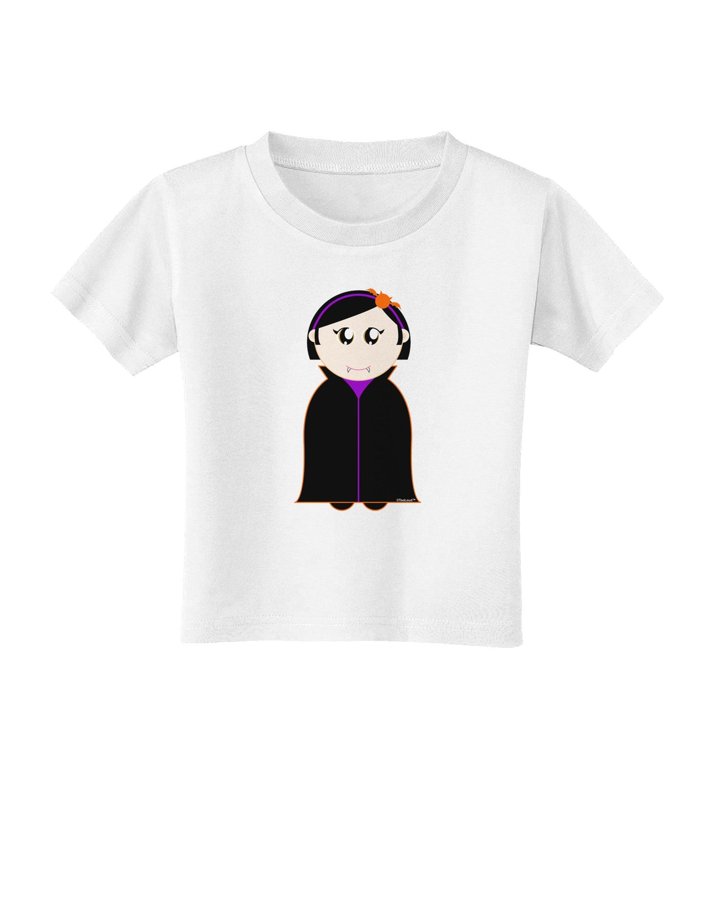 Cute Vampire Girl Halloween Toddler T-Shirt-Toddler T-Shirt-TooLoud-White-2T-Davson Sales